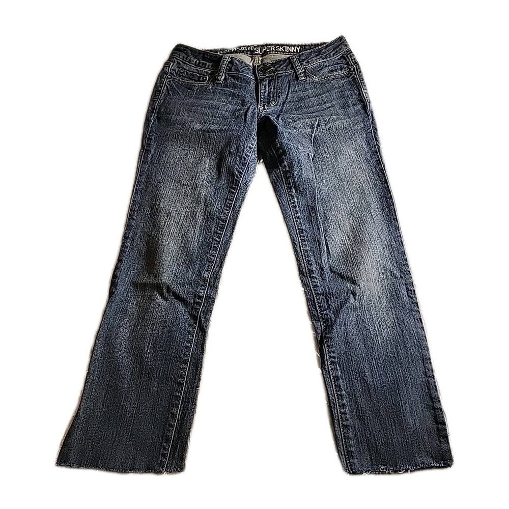 Bullhead Hermosa Super Skinny Women's‎ Low Rise Jeans Blue Denim size 3R Cropped